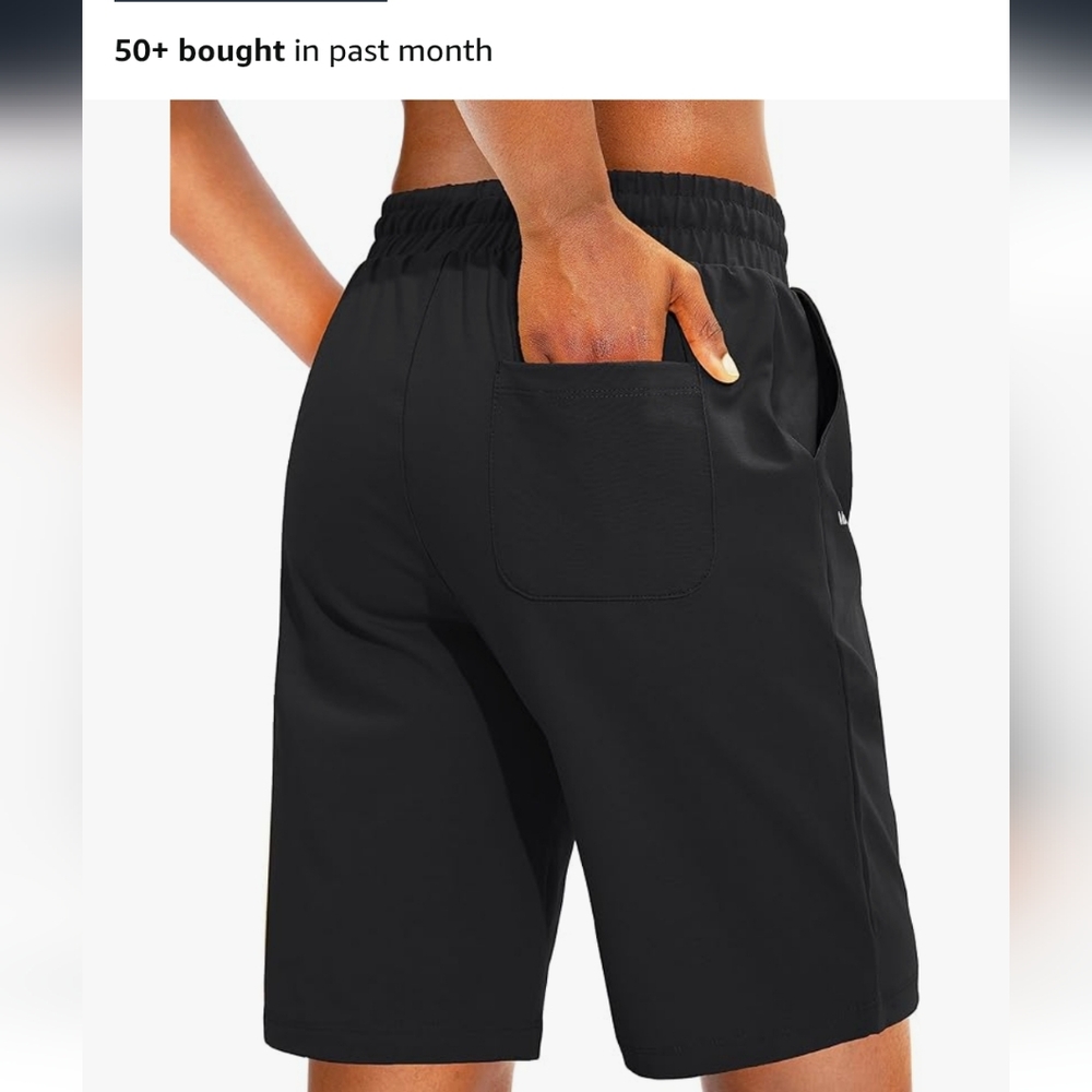 Womens Plus Size Athletic Shorts Bermuda - Picture 3 of 3